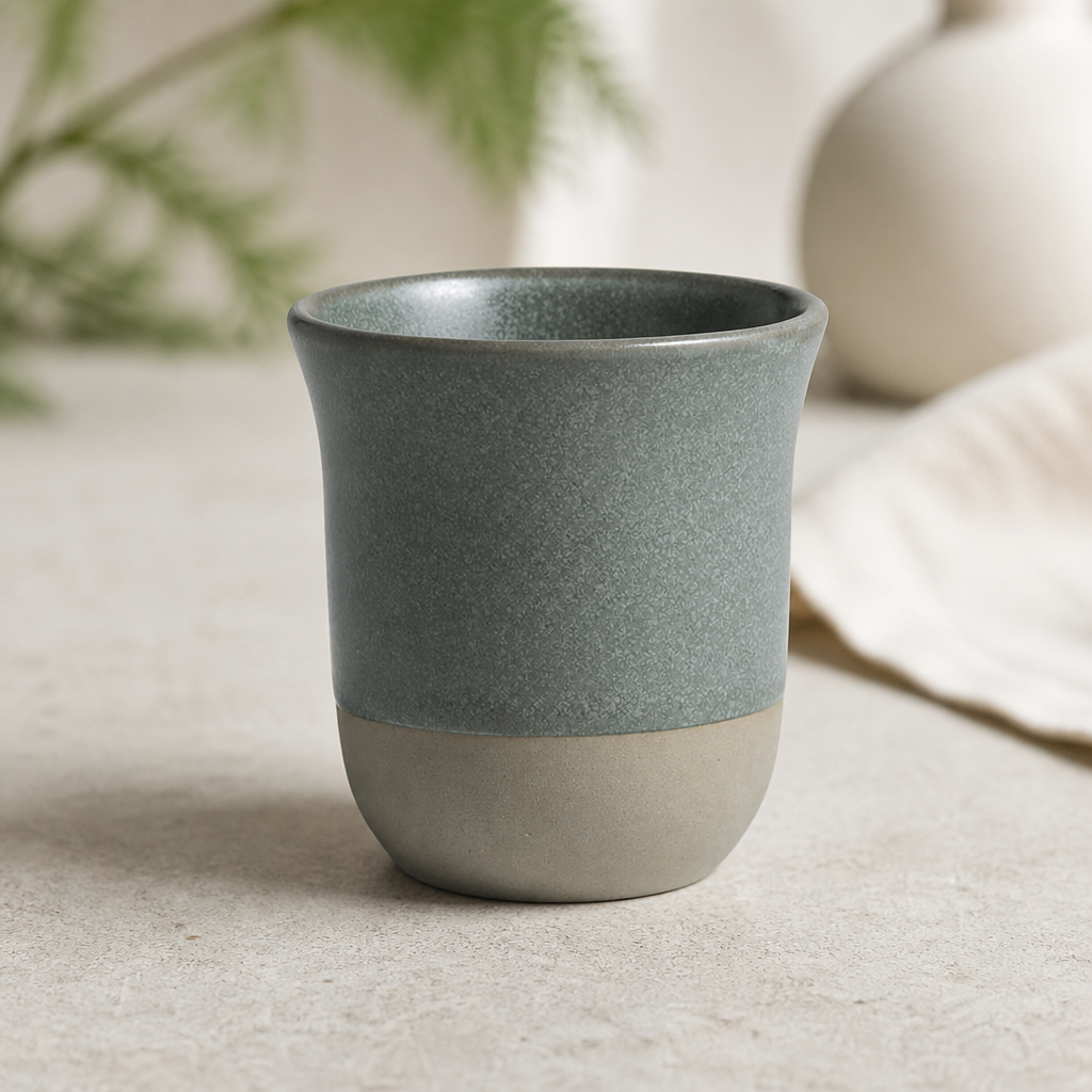 Commercial Teal Handless Cups 142ml Vitrified Stoneware 24 Pack