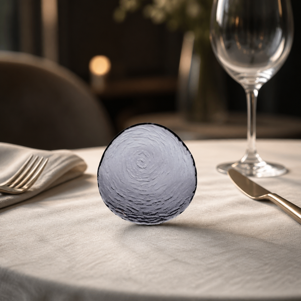 140mm smoked commercial glass platters 12 pack