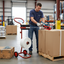 Professional Woven Polyester Strapping Kit with Heavy Duty Dispenser and Tensioner for Secure Packaging