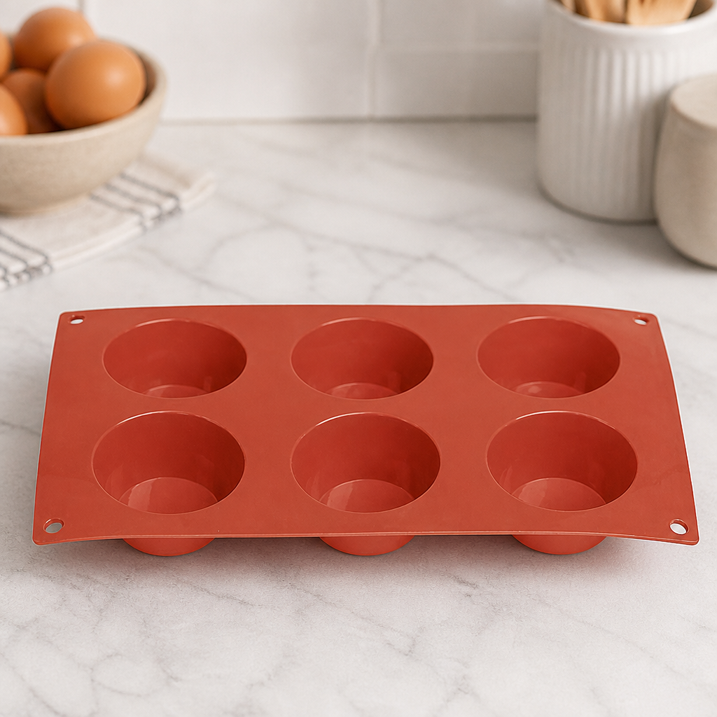 Commercial Silicone Round Mould 6 Cup for Baking and Freezing