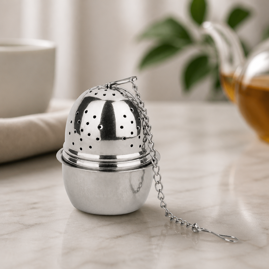 Commercial Stainless Steel Tea Strainer with Chain and Hook