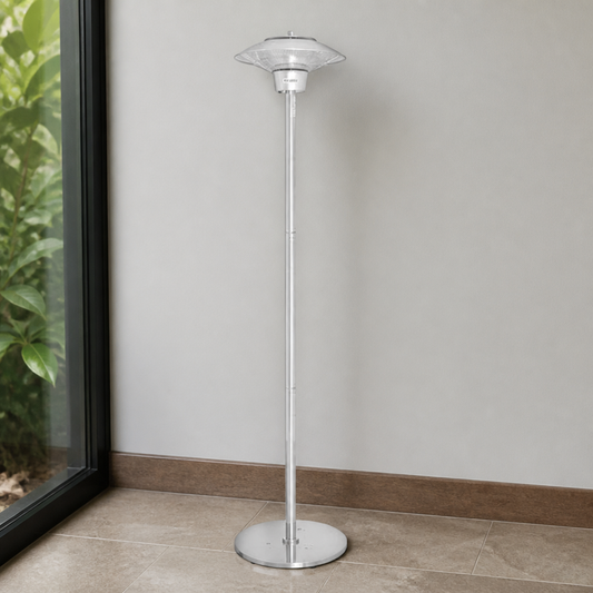 Commercial Free Standing Patio Heater 1.5kW Rated Silver