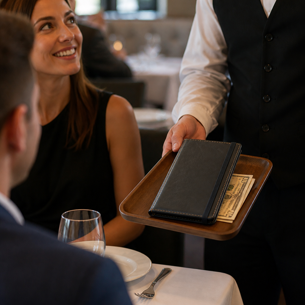 Commercial Bill Presenter with Wooden Tray - 184mm Height