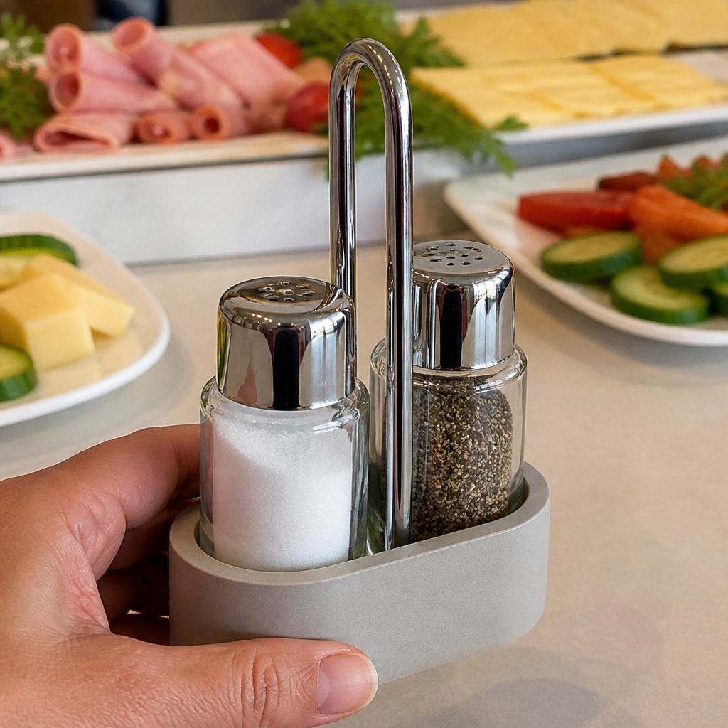 Commercial Concrete Salt and Pepper Stand for Condiments