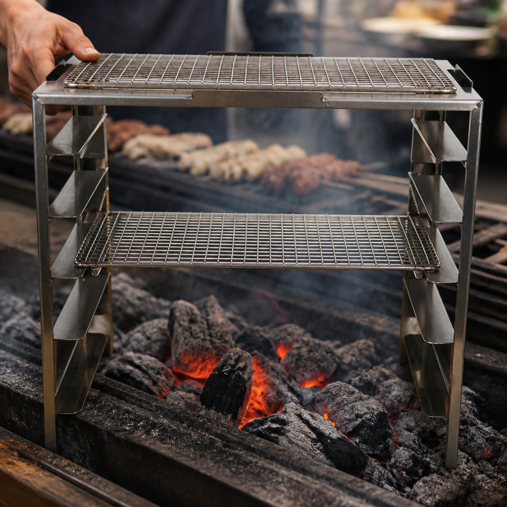 Commercial Robata Rack for Medium Grill Cooking