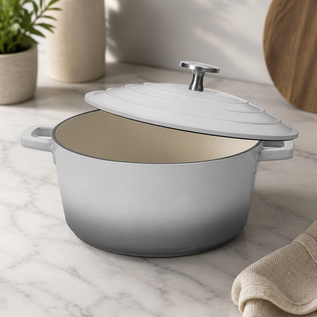 Commercial Casserole Dish 2.5L Cast Aluminium Grey Ombre