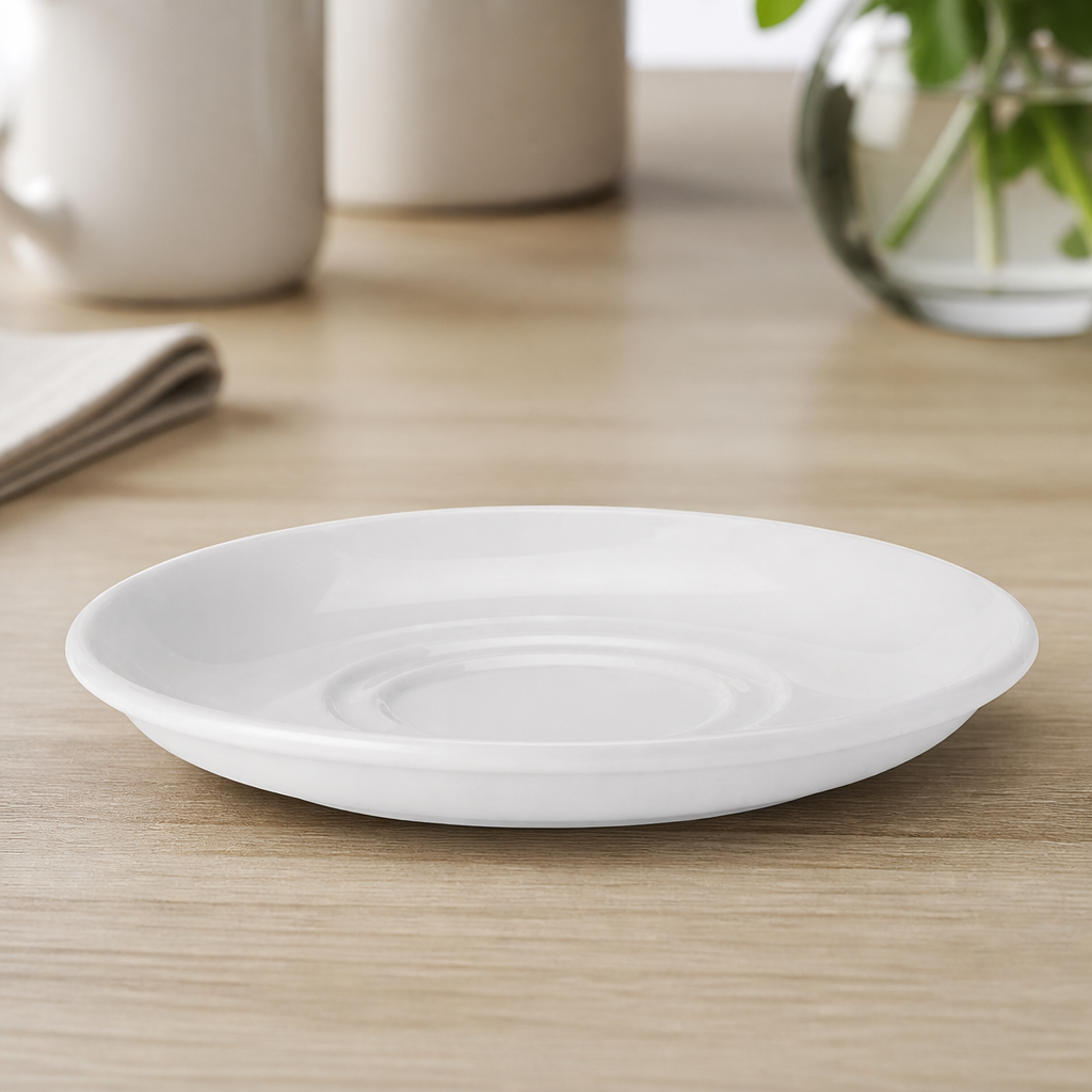 Commercial Pure Double Well Saucers 150mm 24 Pack