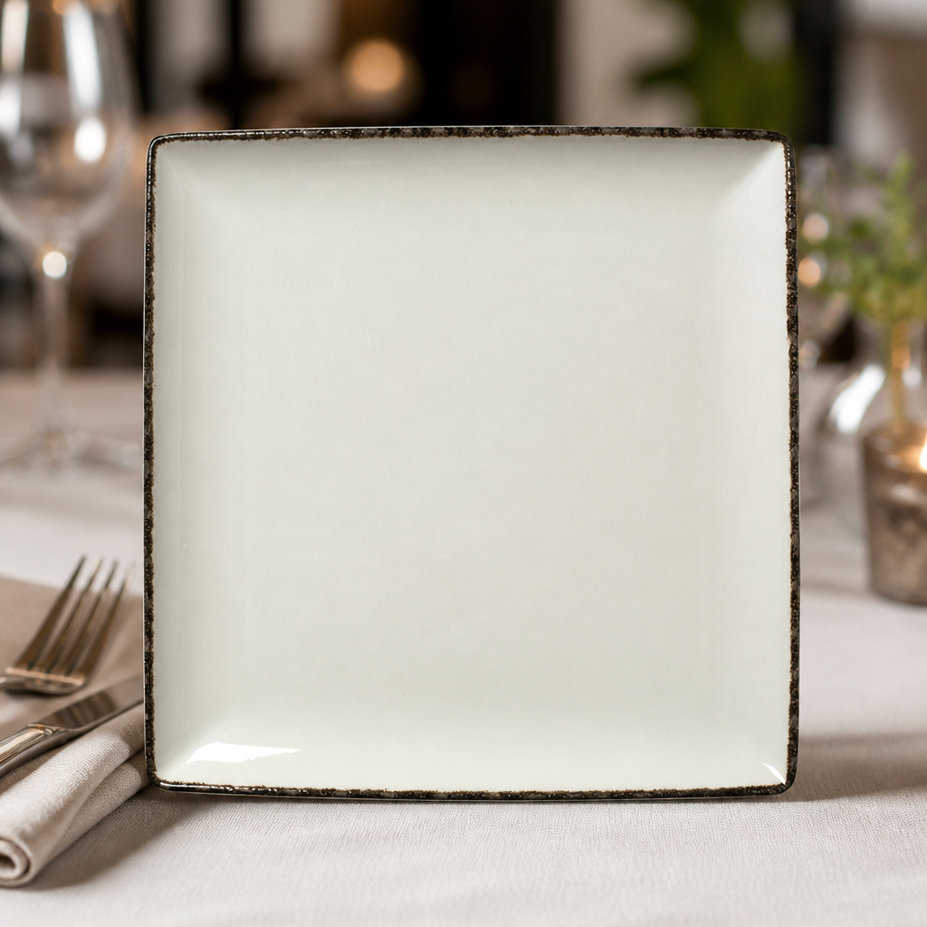 Charcoal Dapple Square Plates 270mm - 6 Pack