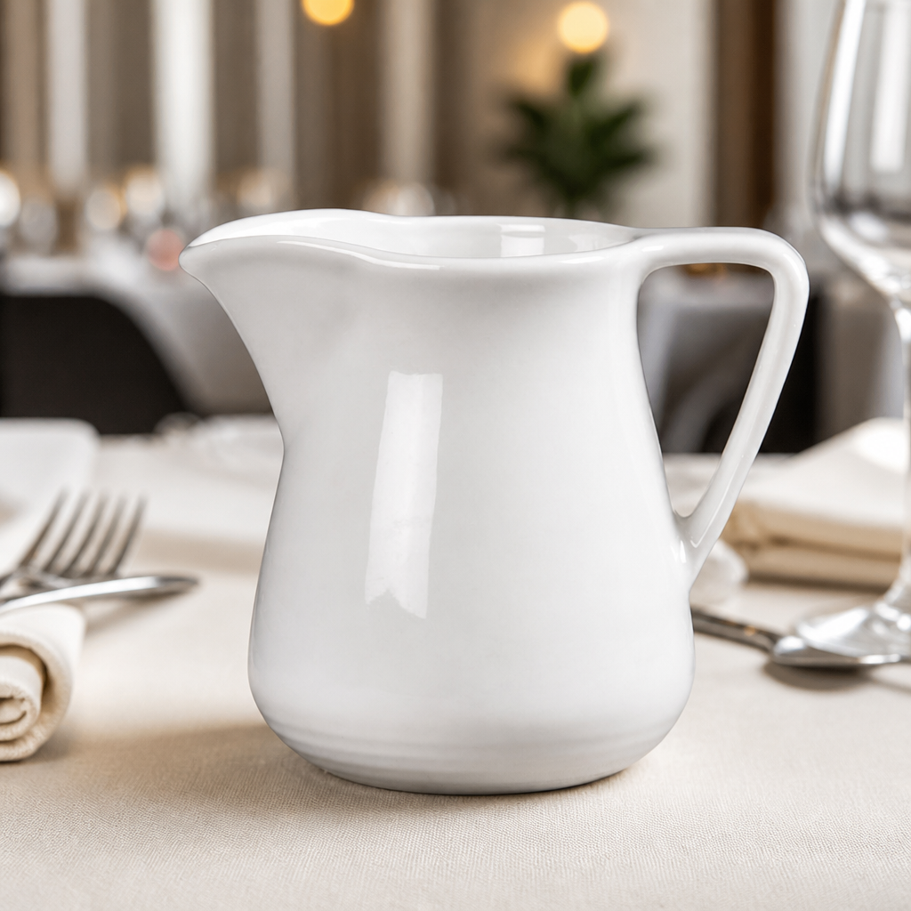 Commercial Porcelain Cream Jugs 142ml for catering, 12 pack