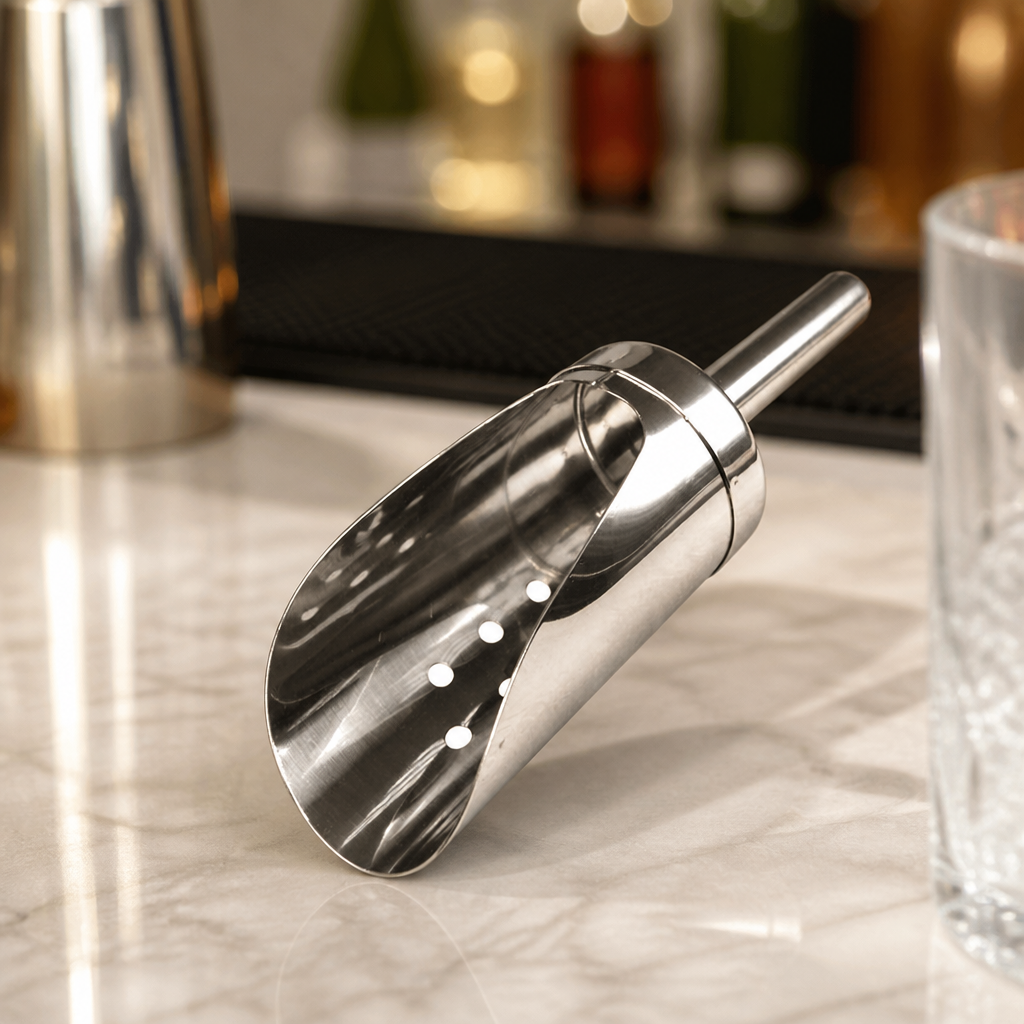Small Stainless Steel Commercial Ice Scoop with Perforations