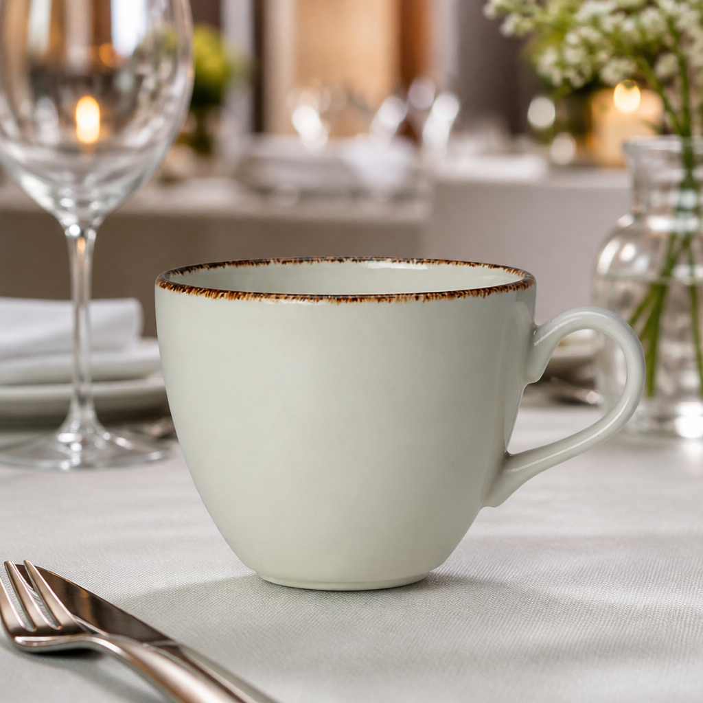 350ml Brown Dapple Cups - 24 Pack for Cafes