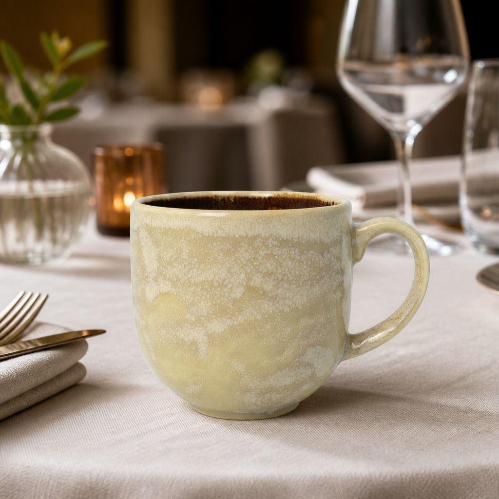 Set of 12 Commercial Amber Mugs 340ml for Catering Use