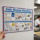 Laminated Manual Handling Safety Poster 590x420mm Commercial Use