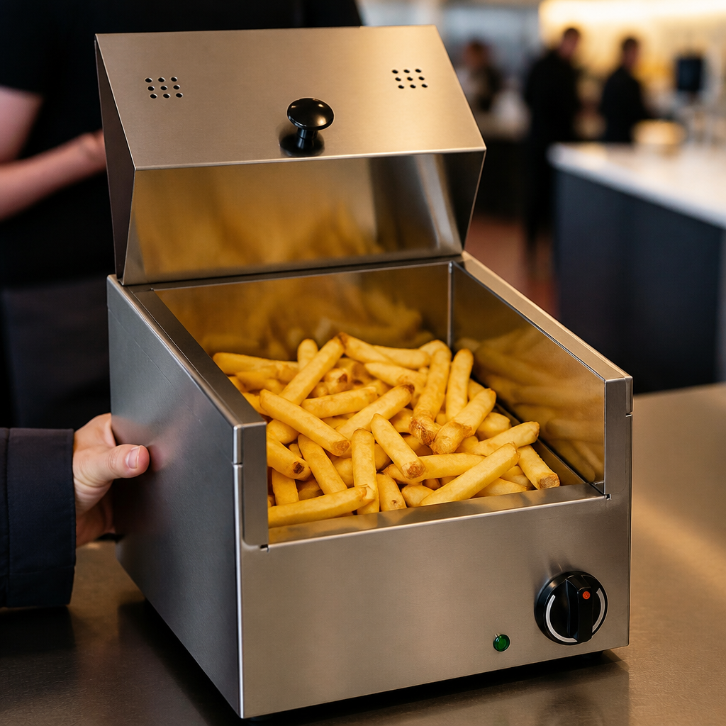 Commercial Electric Chip Scuttle 2.5kg Capacity Stainless Steel