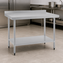 Commercial Stainless Steel Work Table with Upstand 1200mm