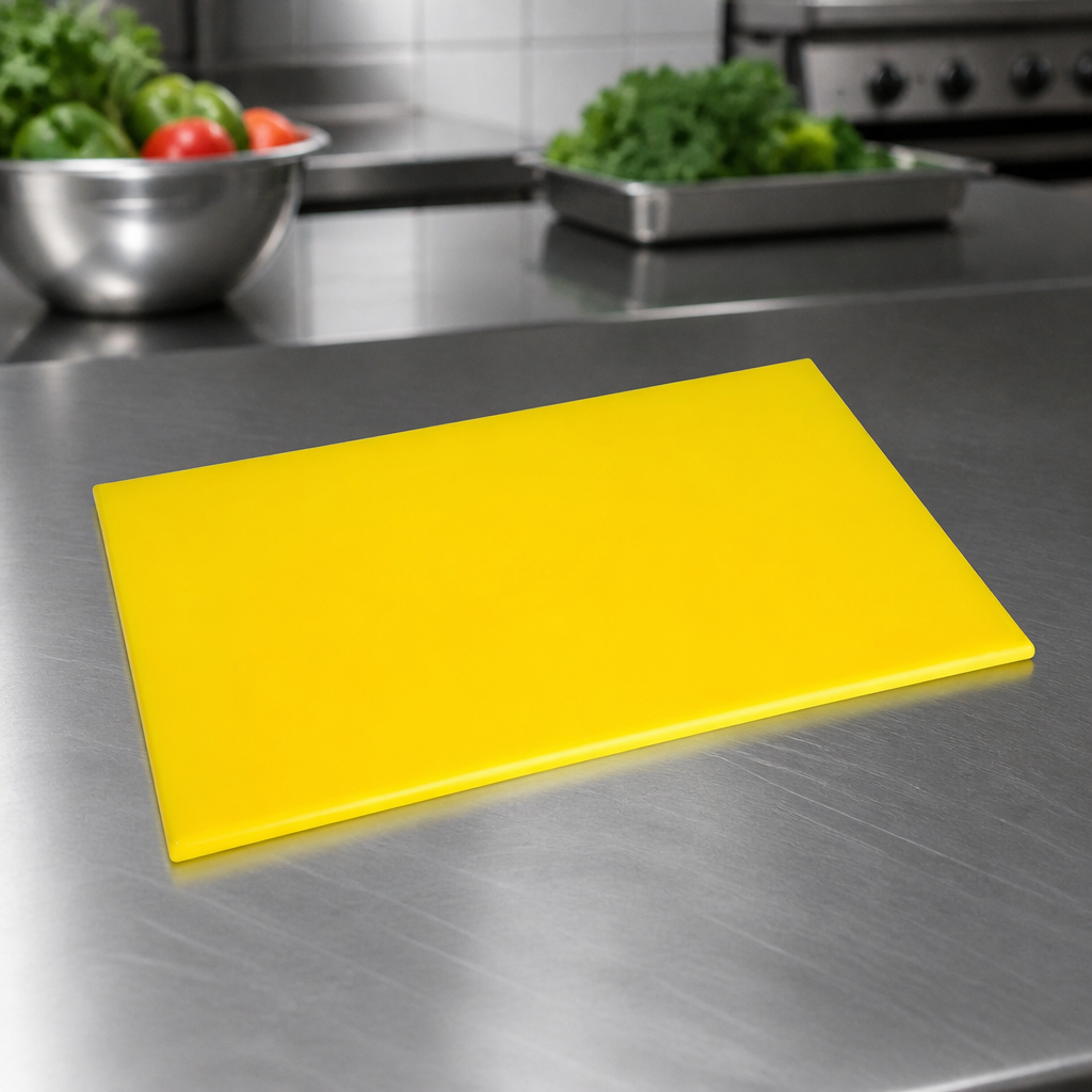 Commercial Yellow Chopping Board 455x305mm Antibacterial HDPE