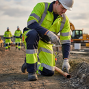 Premium High Visibility Two Tone Cargo Trousers - Durable Poly/Cotton Fabric with Enhanced Safety Features for Construction and Traffic Control