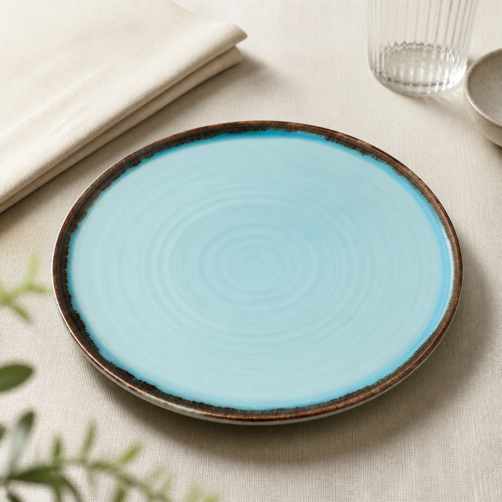 Commercial Walled Plates Turquoise 260mm - 6 Pack