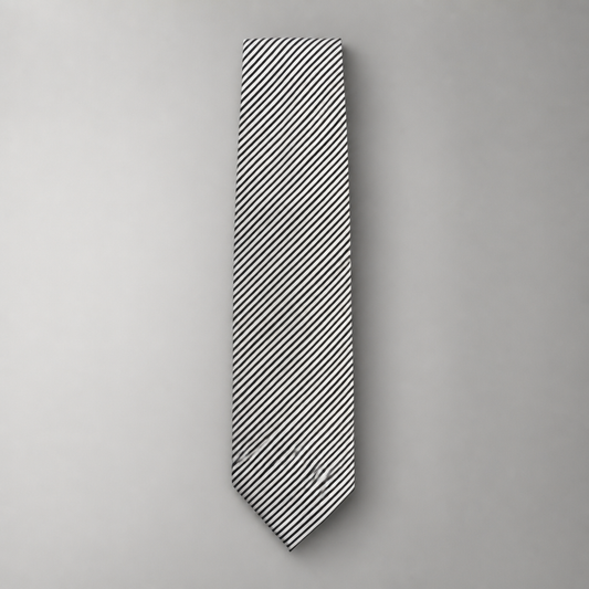 Commercial Waiting Uniform Silver and Black Fine Stripe Tie