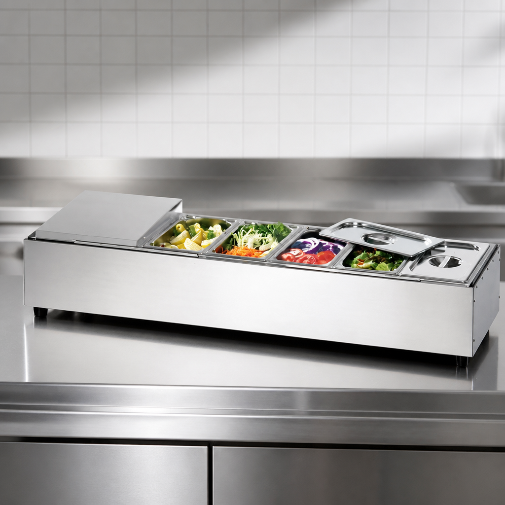 Commercial Countertop Fridge 5 x 1/3 GN Food Preparation Bar