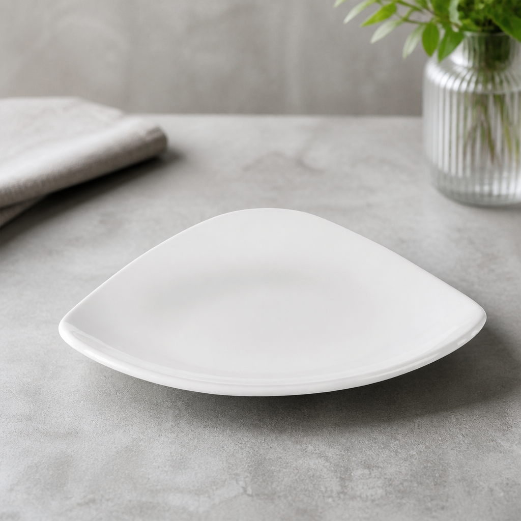 Commercial Triangle Plates 192mm Porcelain 12 Pack