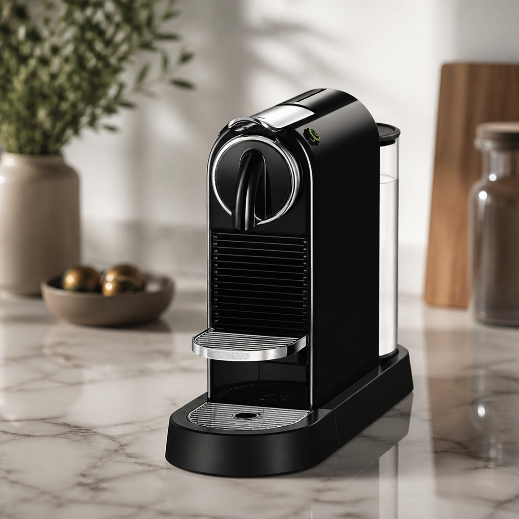 1.1L Black Commercial Pod Coffee Machine with Flow Stop Feature