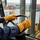 Premium Leather Lined Drivers Gloves - Yellow Cowhide with Elastic Back and Fully Fleece Lining for Superior Comfort