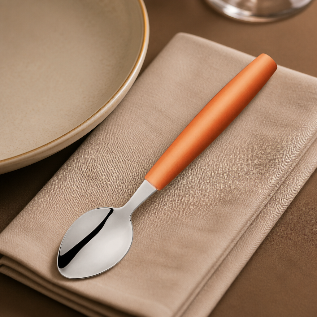 Commercial Medium Teaspoons with Orange Handles 12 Pack