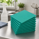 Commercial Cellulose Cleaning Cloths 10 Pack Green 206x185mm