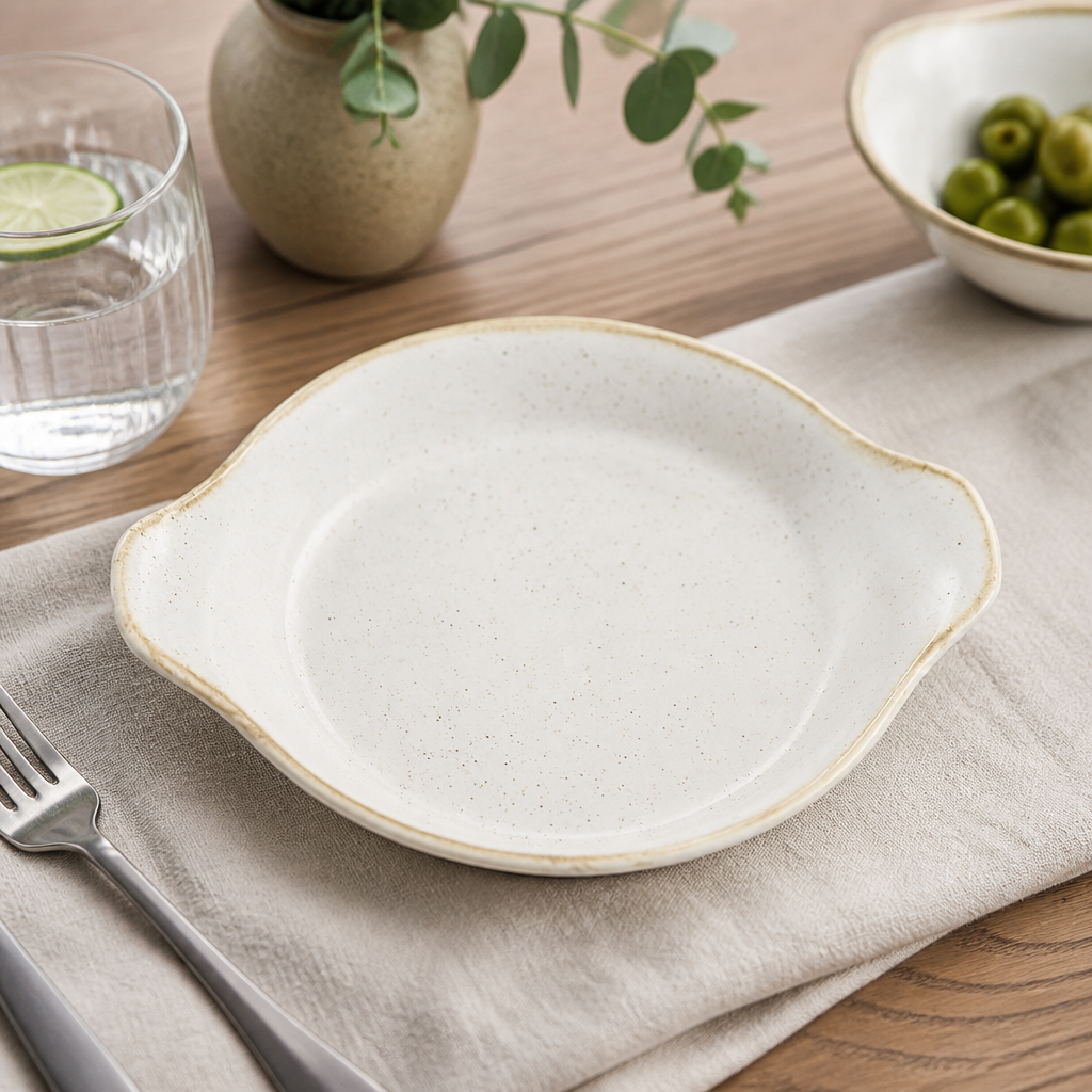 Commercial Eared Dishes 215mm Set of 6 Rustic Speckled Bowls