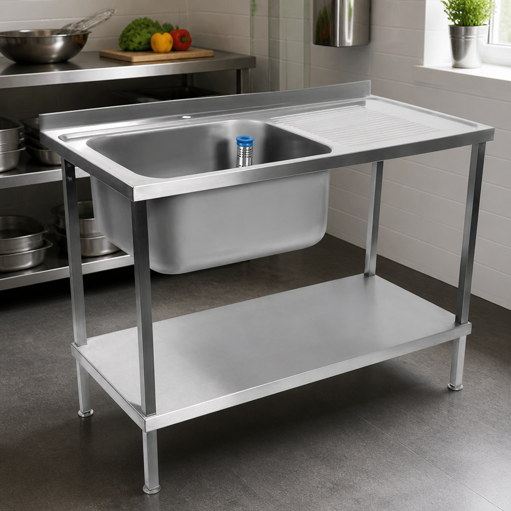 Commercial Stainless Steel Sink with Right Hand Drainer 1200mm