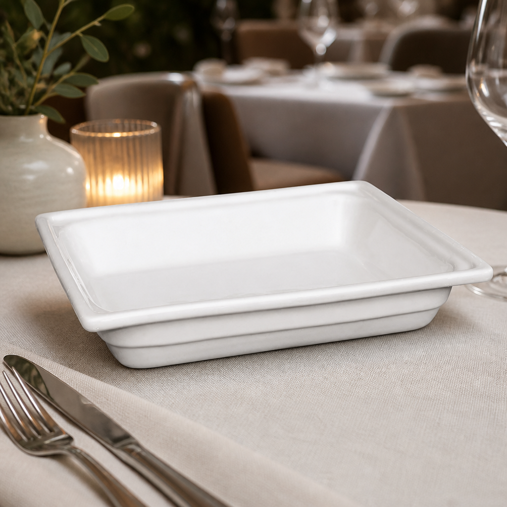 Commercial Half Size Gastronorm Dish 2.5L Porcelain