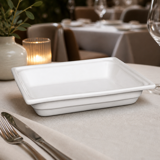 Commercial Half Size Gastronorm Dish 2.5L Porcelain