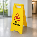 Commercial No Entry Safety Sign 64cm Double-Sided Wet Floor