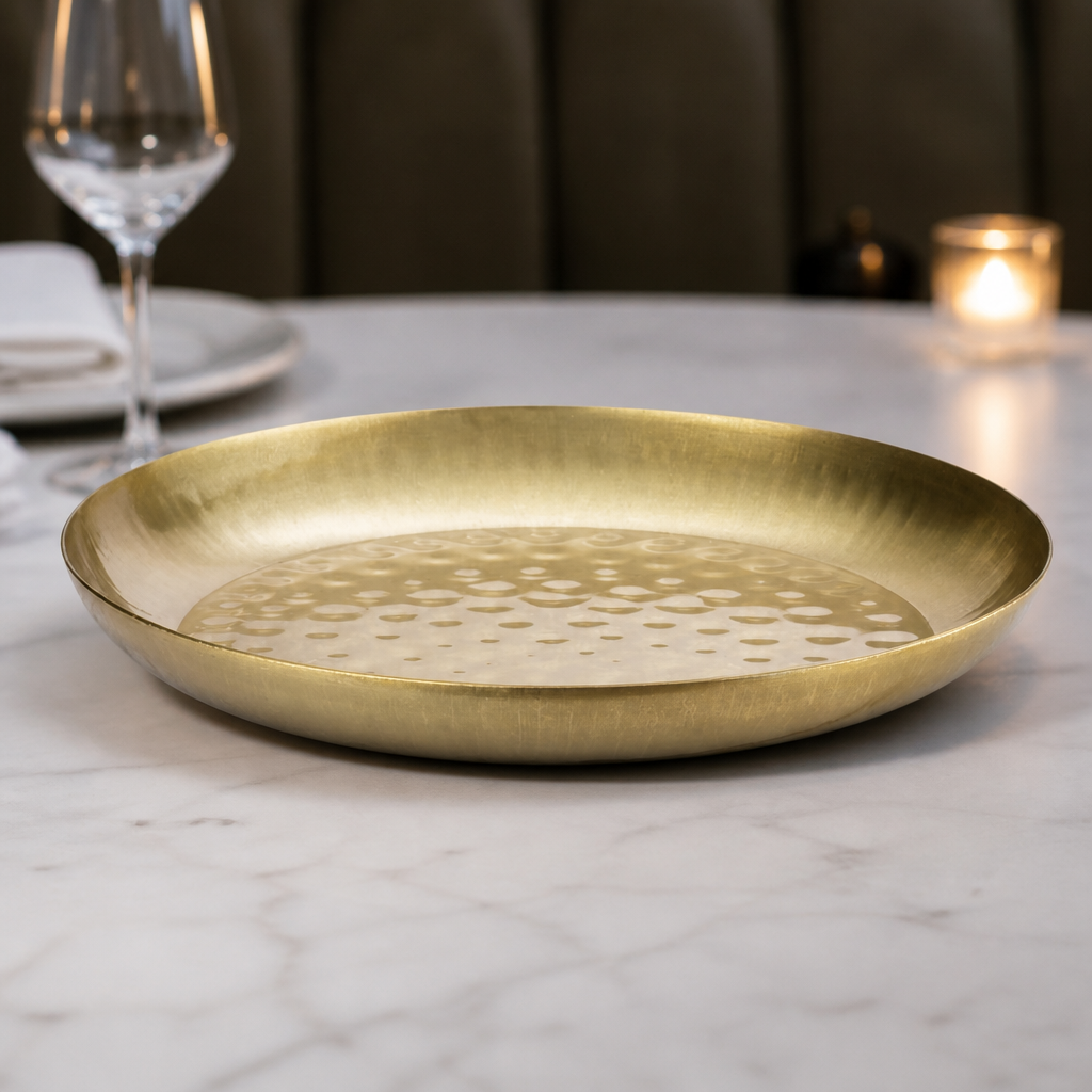 Commercial Seafood Serving Bowl 350mm Vintage Gold Finish