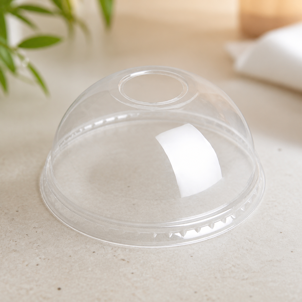 Compostable PLA Cold Cup Domed Lids 12oz 16oz 20oz 1000 Pack