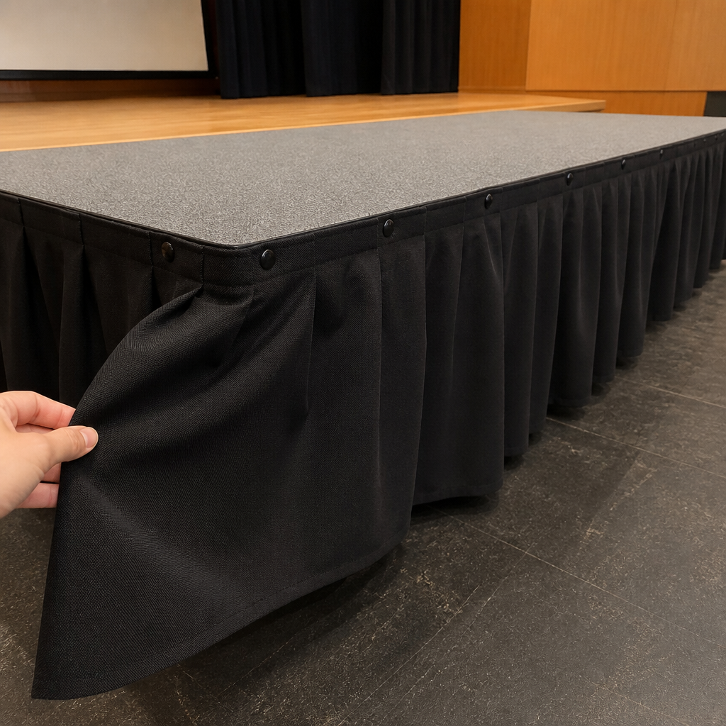 Commercial Black Acrylic Stage Valance 230mm for events