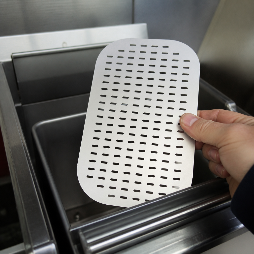 Commercial stainless steel oil baffle for chip scuttle 480mm