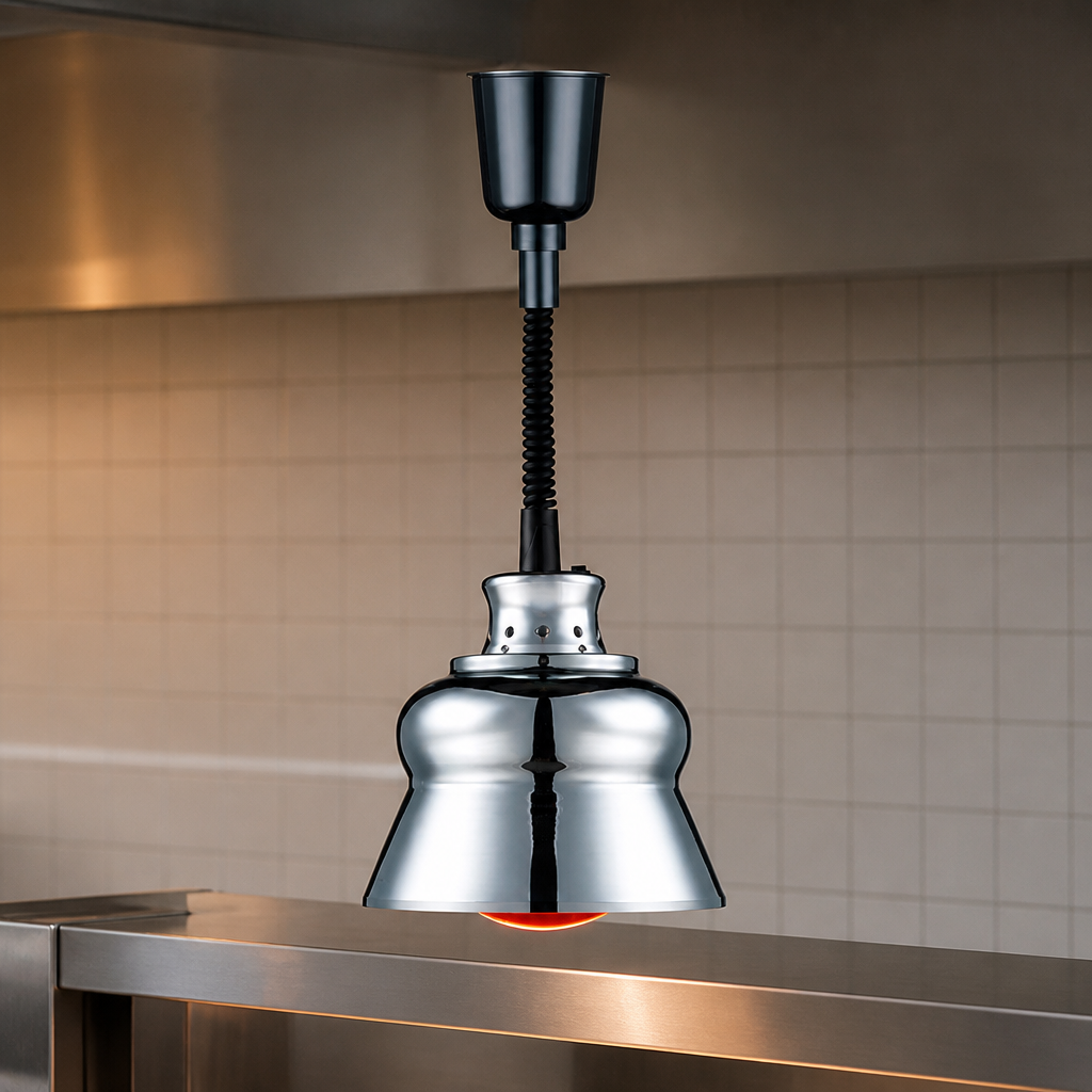 Retractable Aluminium Heat Lamp for food warming