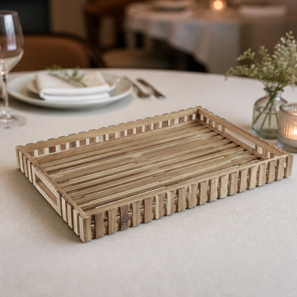 Commercial Acacia Wood Rectangular Storage Box 510x355mm