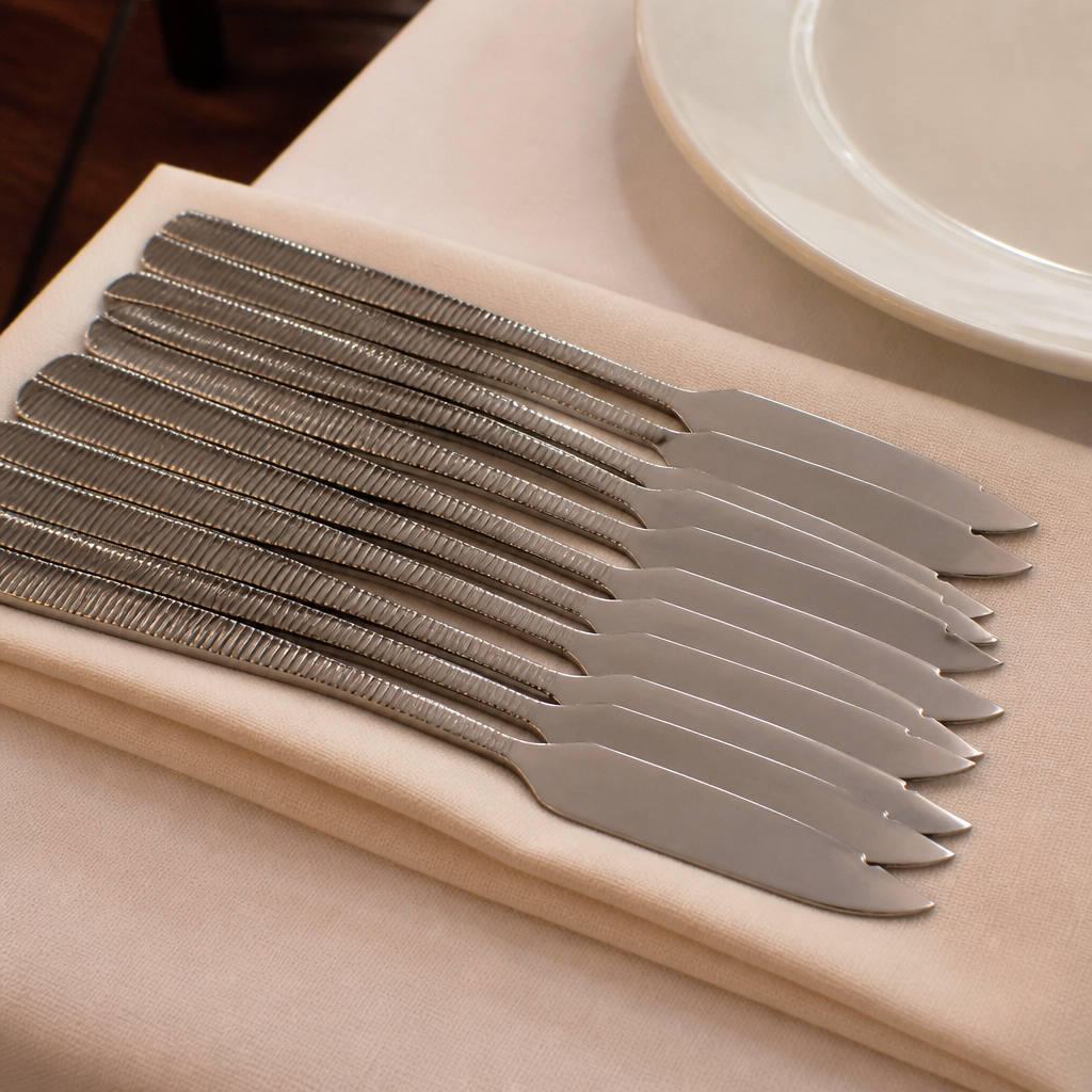 Set of 12 Commercial Bamboo Fish Knives for Catering Use
