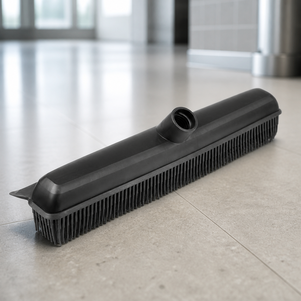 Commercial Rubber Broom Head 340mm with squeegee for floors
