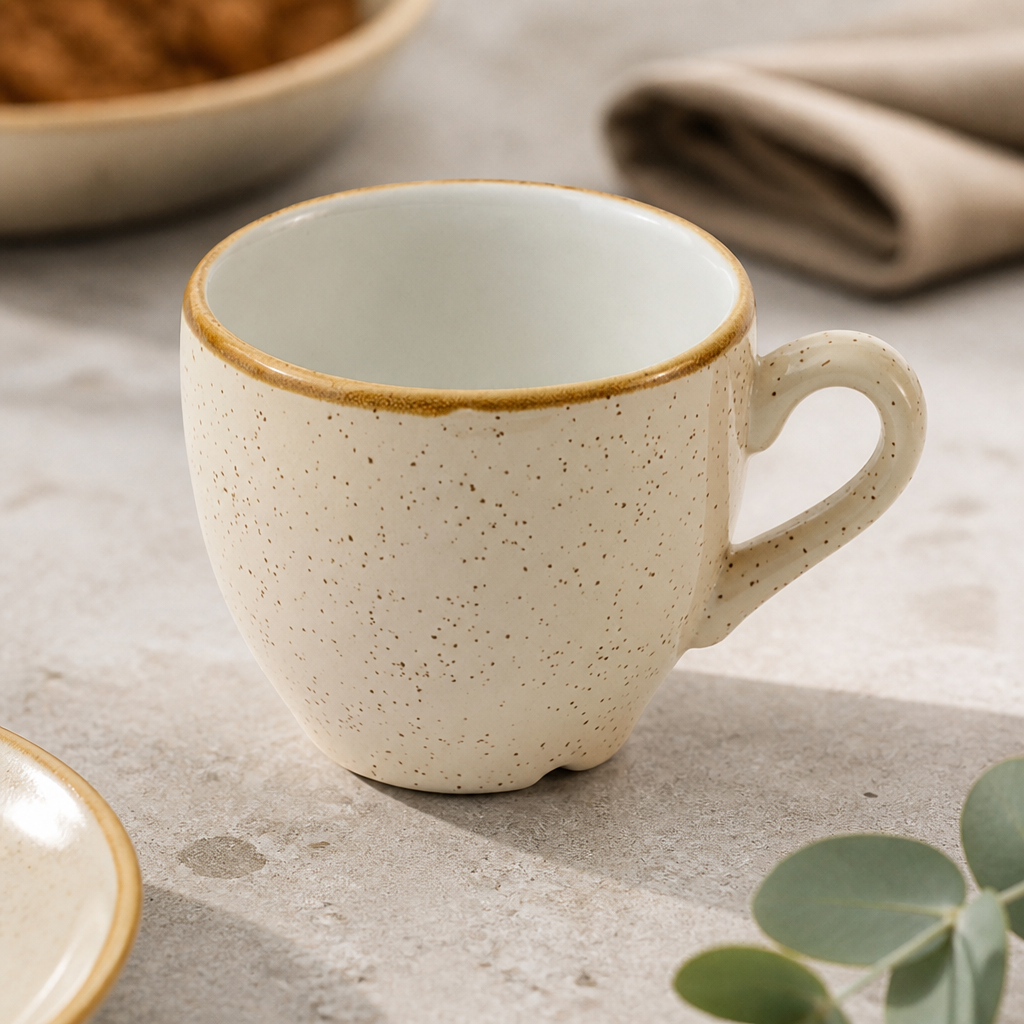 Commercial Espresso Cups 103ml Cream Set of 12 Dishwasher Safe