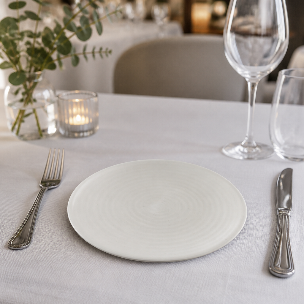 Commercial Vitrified Stoneware Coupe Plates 162mm - 6 Pack