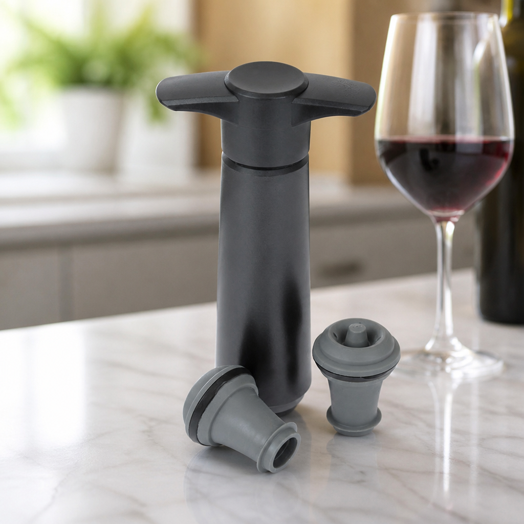 Commercial Wine Saver Vacuum Pump and Bottle Stoppers Set