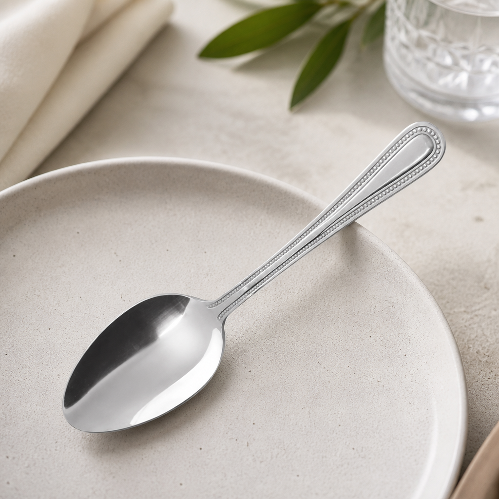 Commercial Bead Dessert Spoons 12 Pack 183mm Stainless Steel