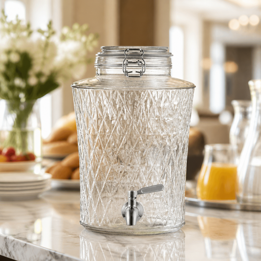 5L Commercial Glass Drinks Dispenser with Stainless Steel Tap