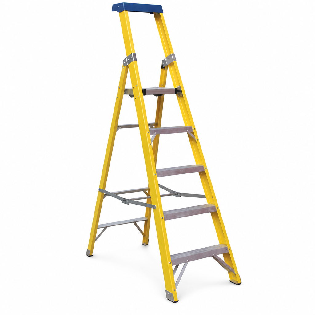 Fibreglass GRP Platform Step Ladder with 3 to 10 Steps
