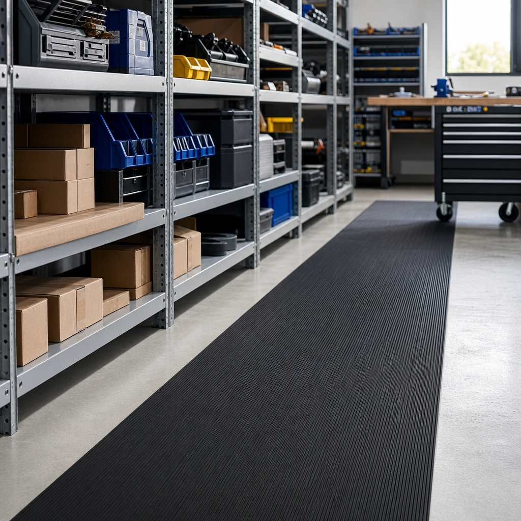 Fine Rib Rubber Anti-Slip Safety Mat Roll 900mm x 3mm
