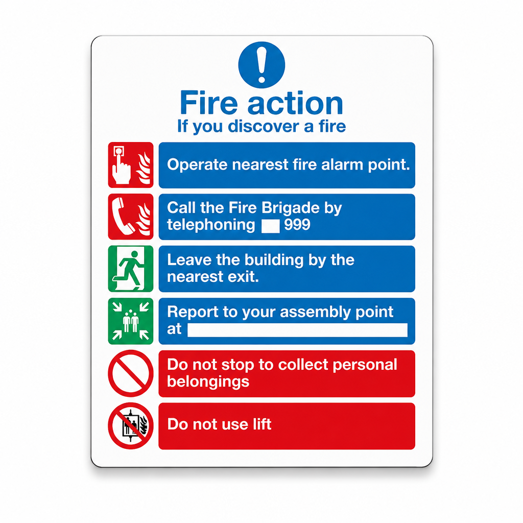 Fire Action Safety Sign – If You Discover Fire